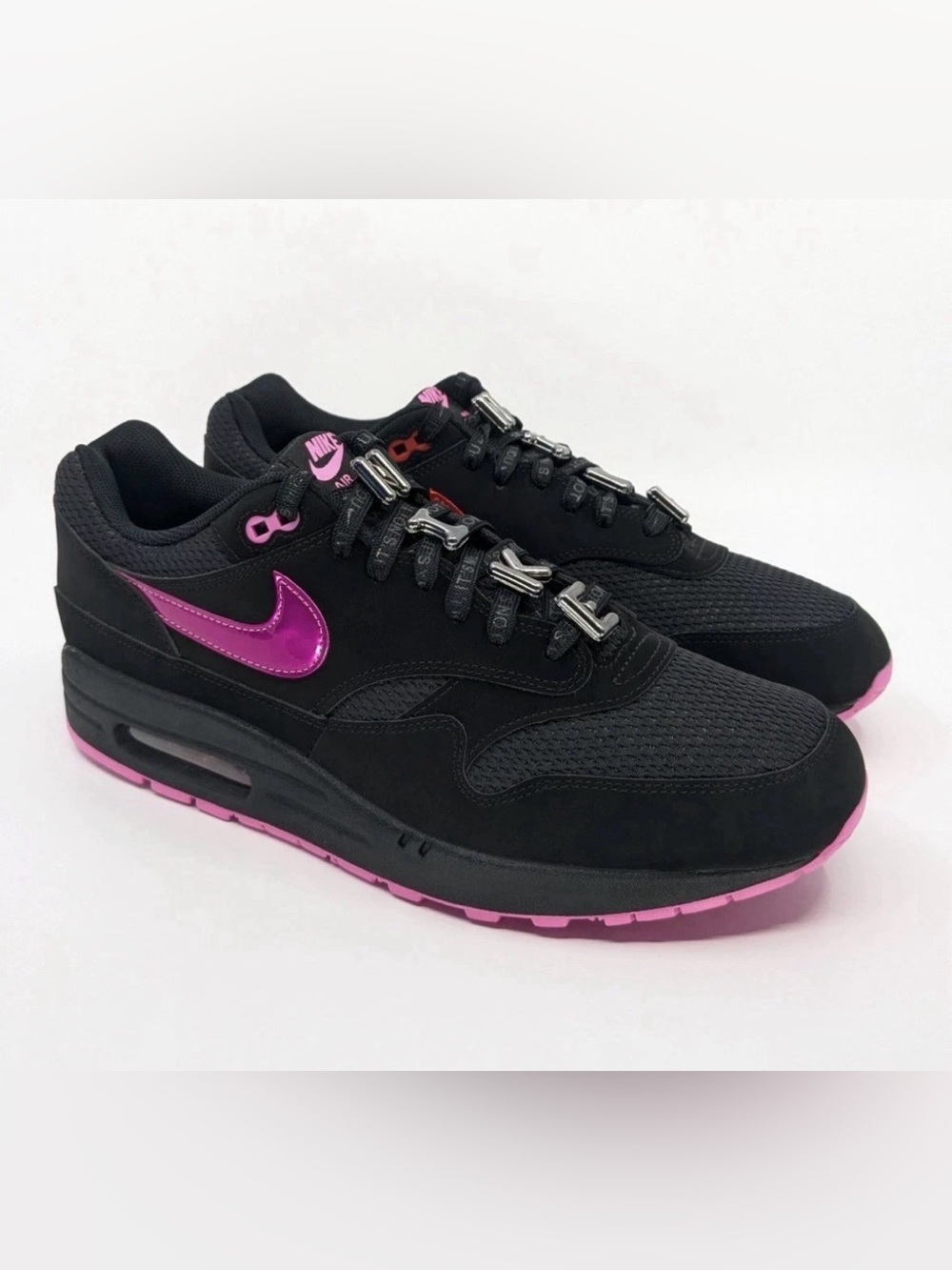 Nike Air Max 1 Premium HV2302-001 Black Playful Pink Valentines Mens Side 11